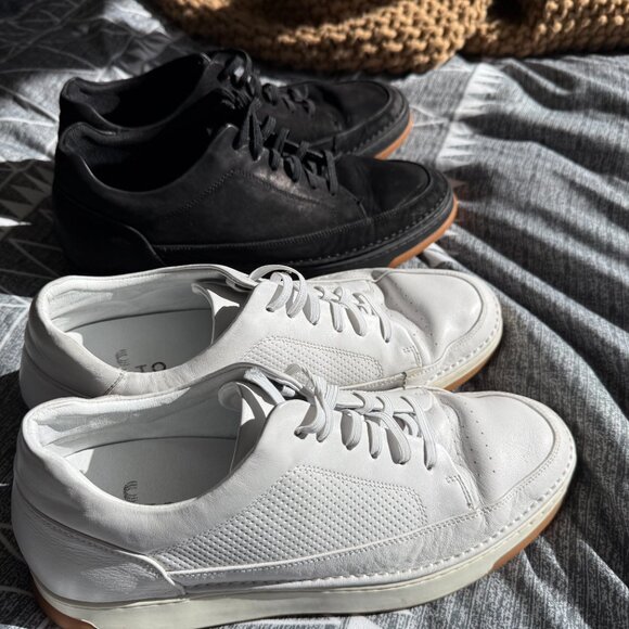 CALTO Sneakers – M11.5 (Fit 12) – White Leather + Black Suede Add 2in Height - Picture 4 of 9